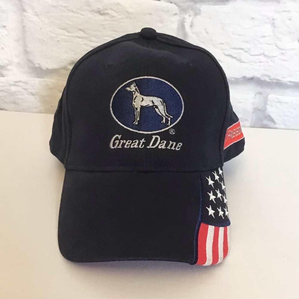 Great Dane Trailers NWOT Trucker Baseball Cap Navy Blue Adjustable USA Flag - Picture 8 of 8
